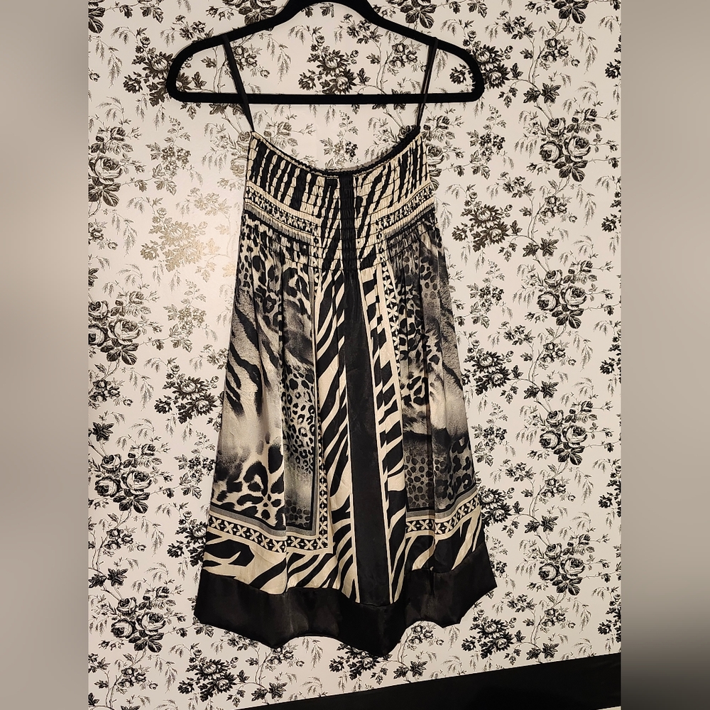 Strapless silky dress